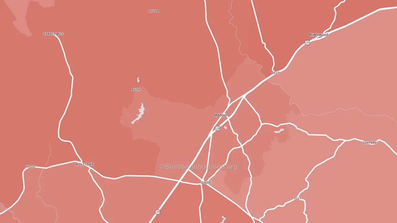 22727, VA block-group political-lean map