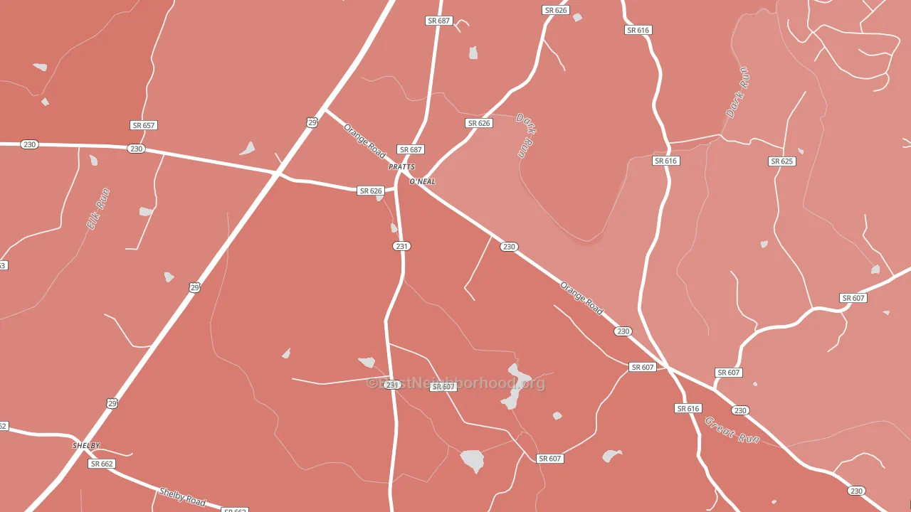 22731, VA block-group political-lean map