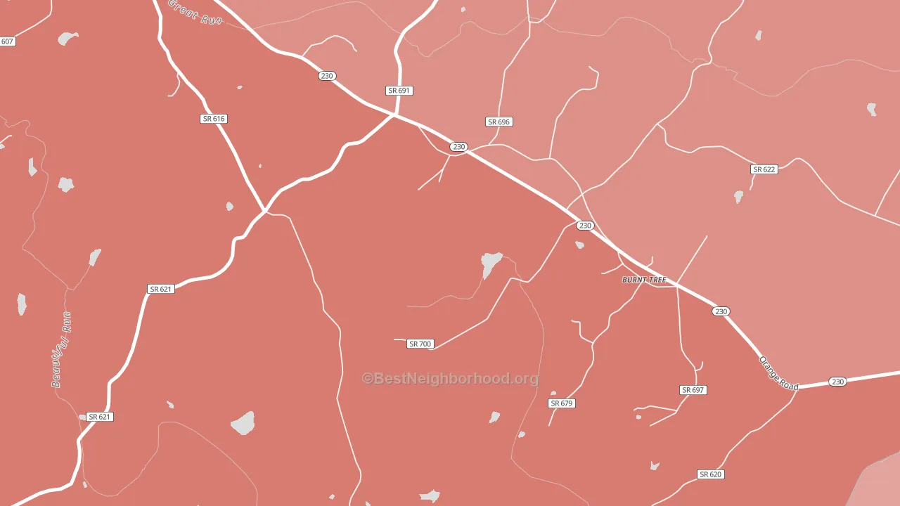 22732, VA block-group political-lean map