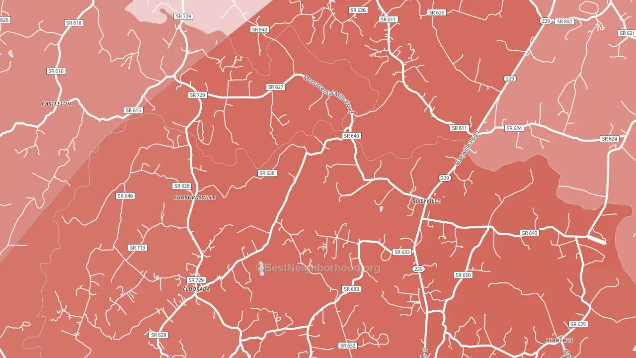 22737, VA block-group political-lean map