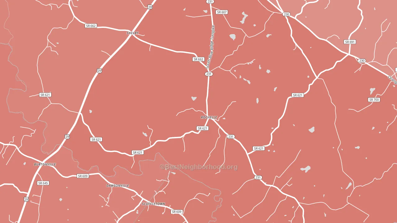 22738, VA block-group political-lean map