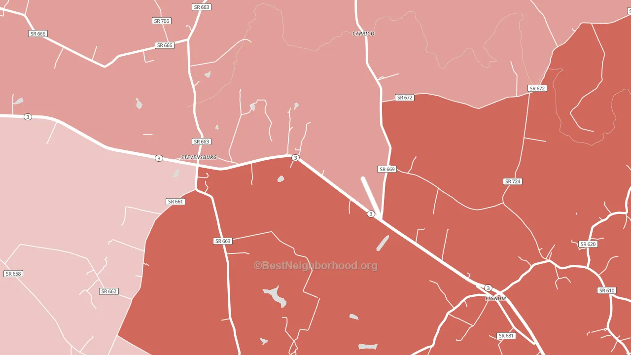 22741, VA block-group political-lean map