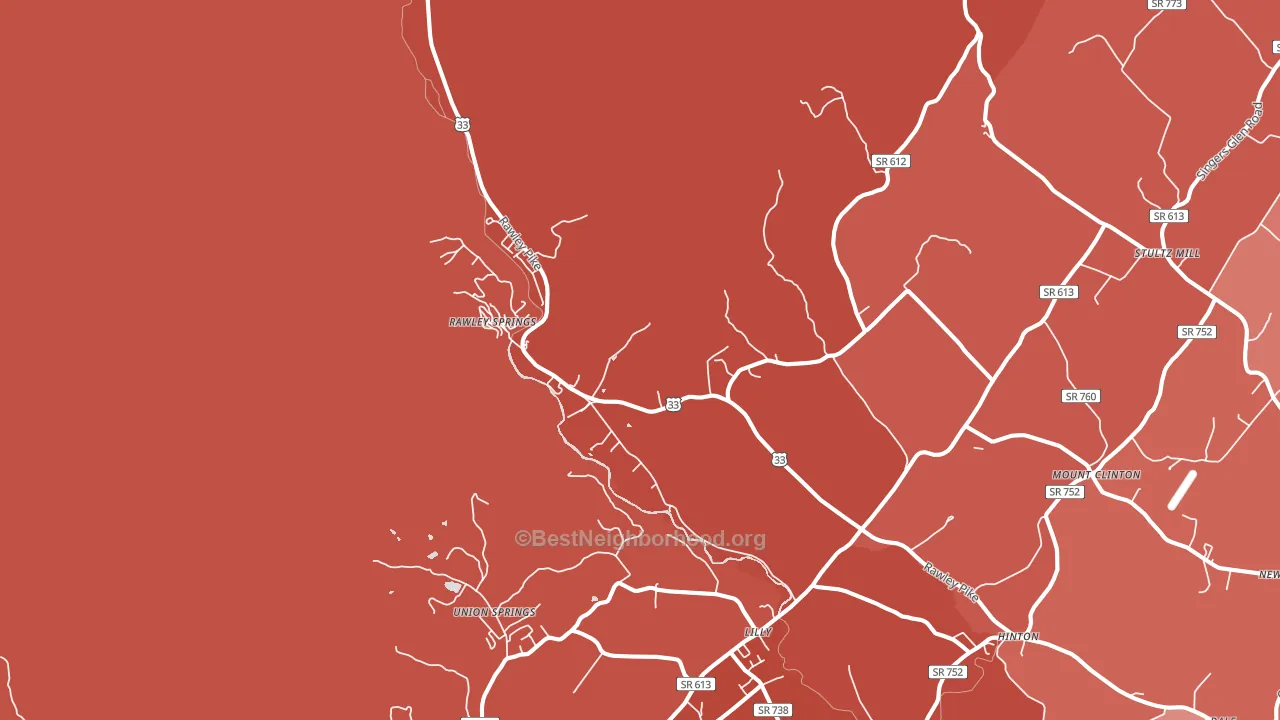 22831, VA block-group political-lean map