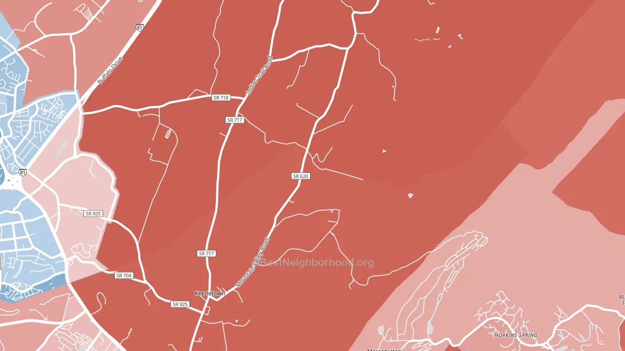 22832, VA block-group political-lean map