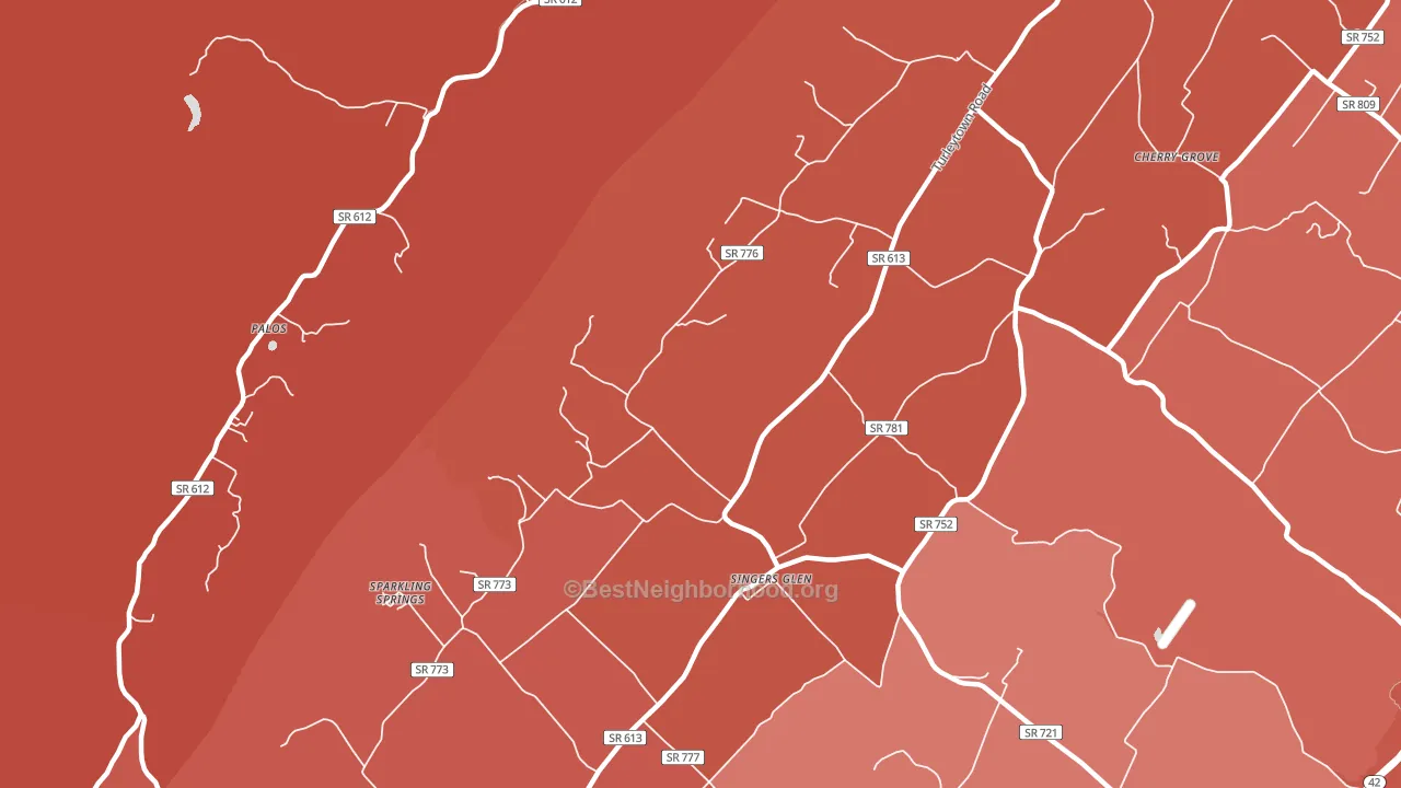 22850, VA block-group political-lean map