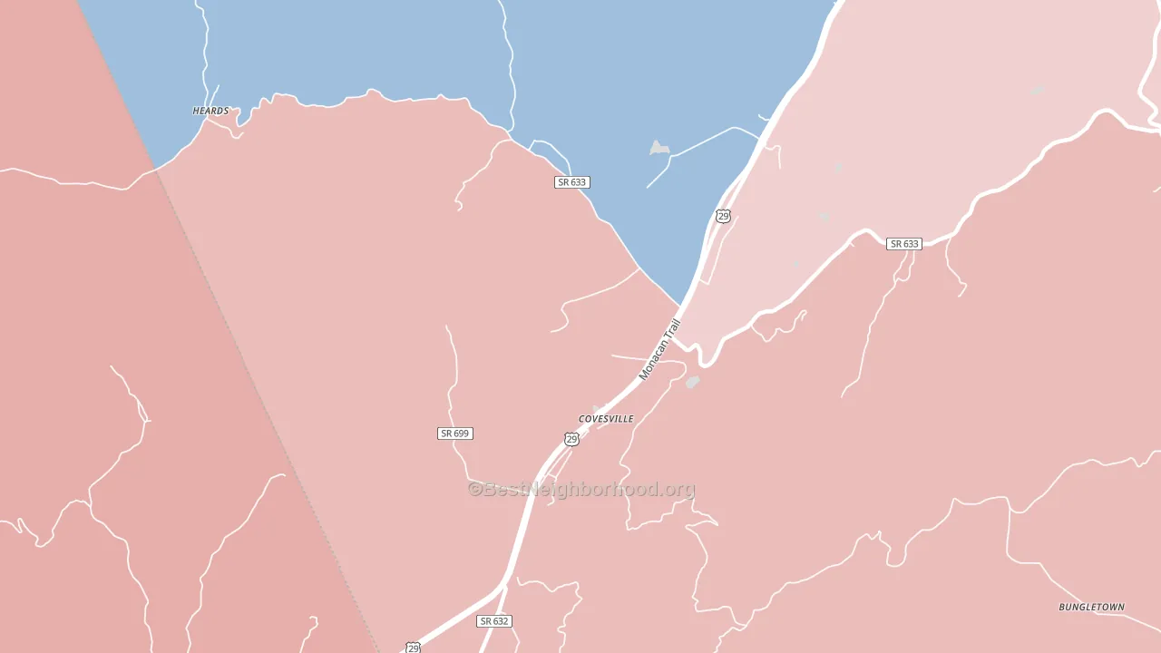 22931, VA block-group political-lean map