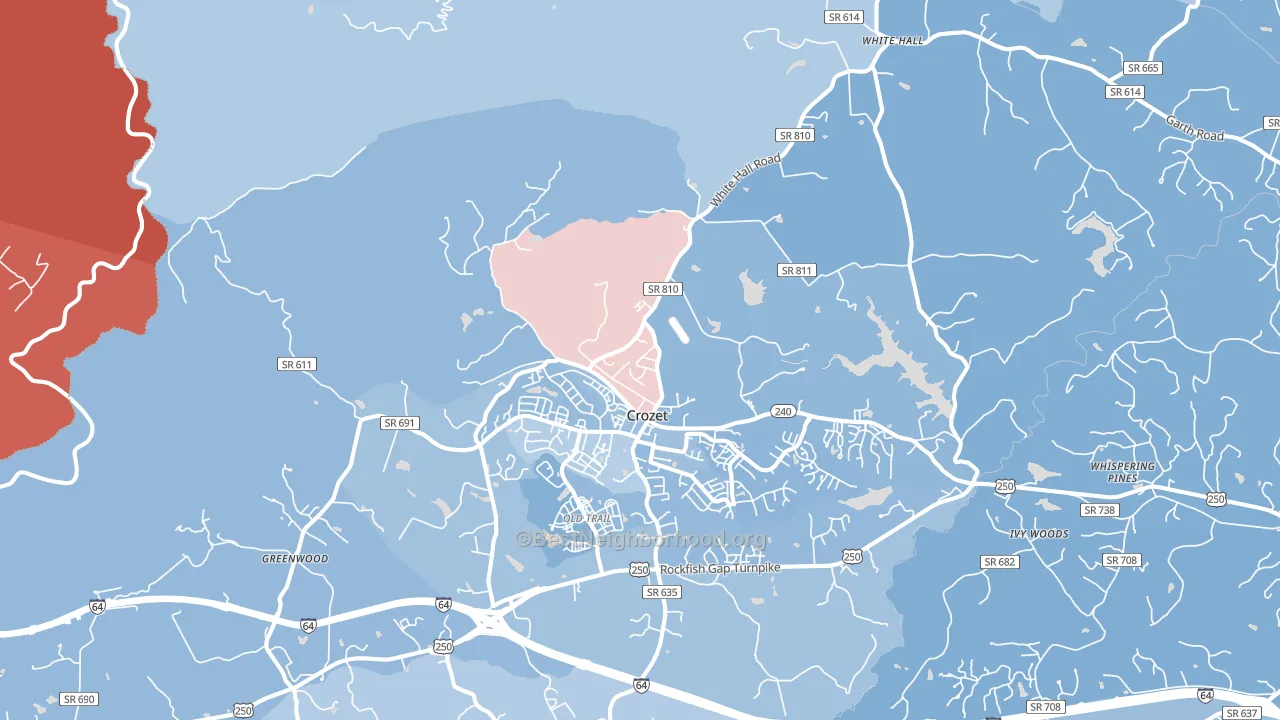 22932, VA block-group political-lean map