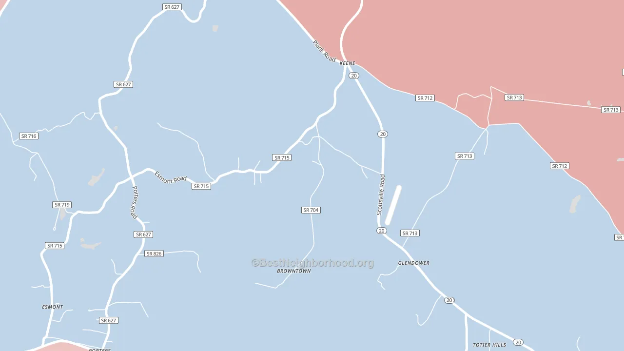 22946, VA block-group political-lean map