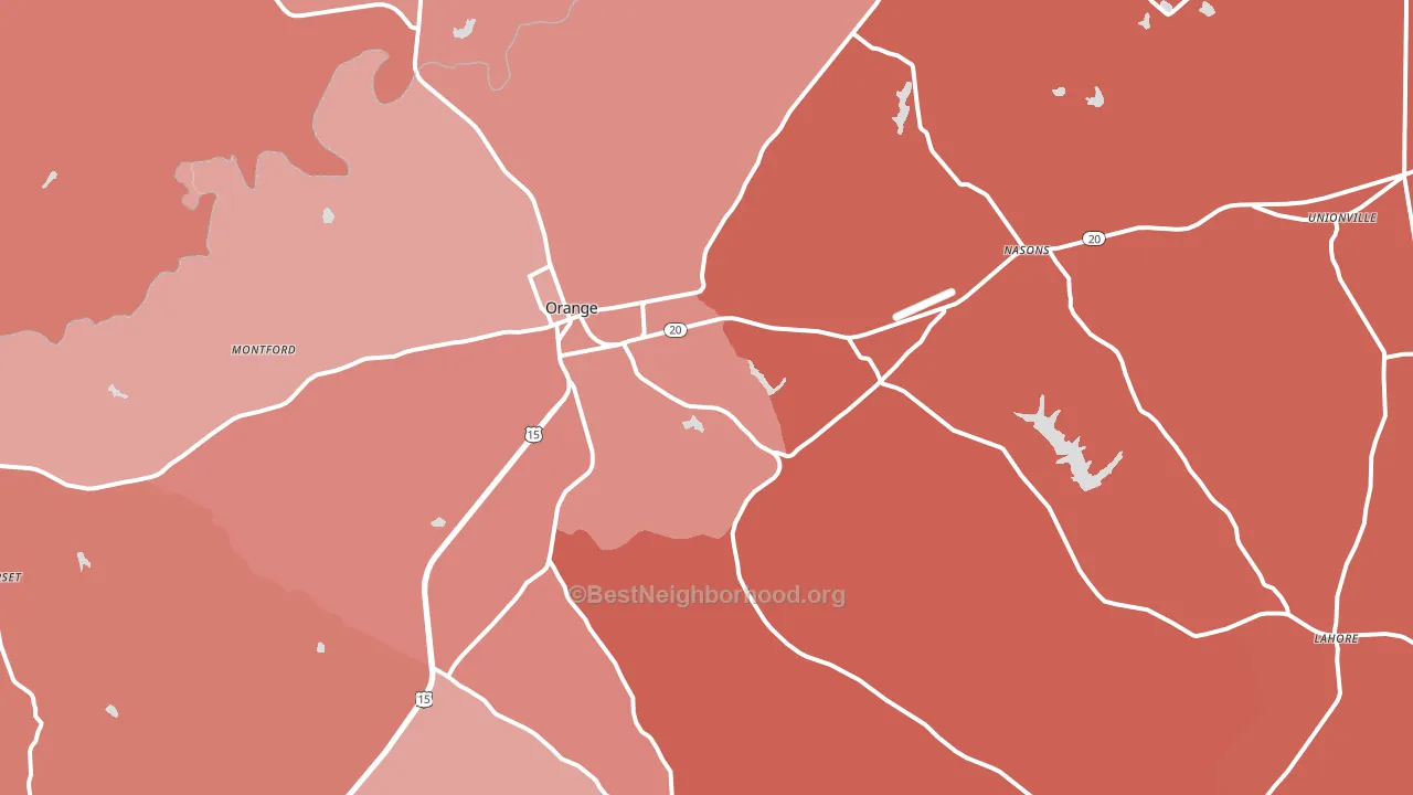 22960, VA block-group political-lean map