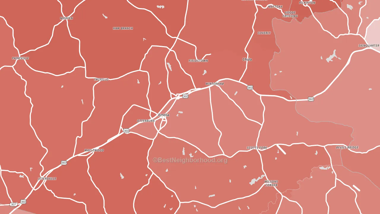 23002, VA block-group political-lean map