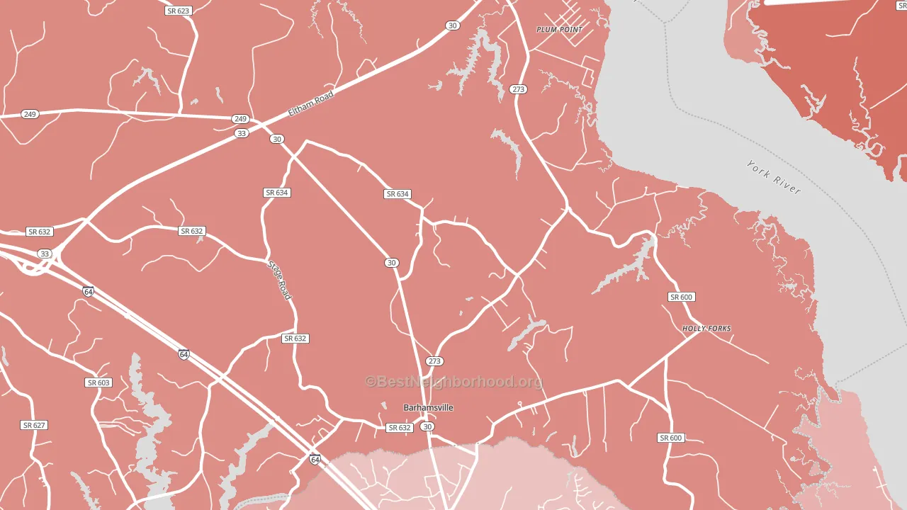 23011, VA block-group political-lean map