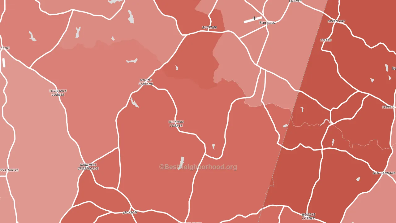 23024, VA block-group political-lean map