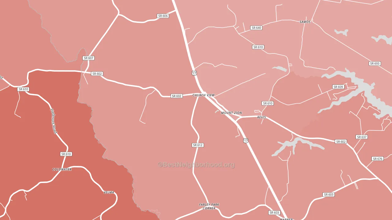 23032, VA block-group political-lean map