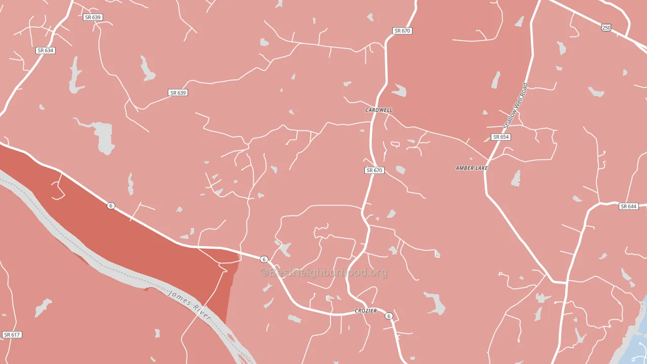 23039, VA block-group political-lean map