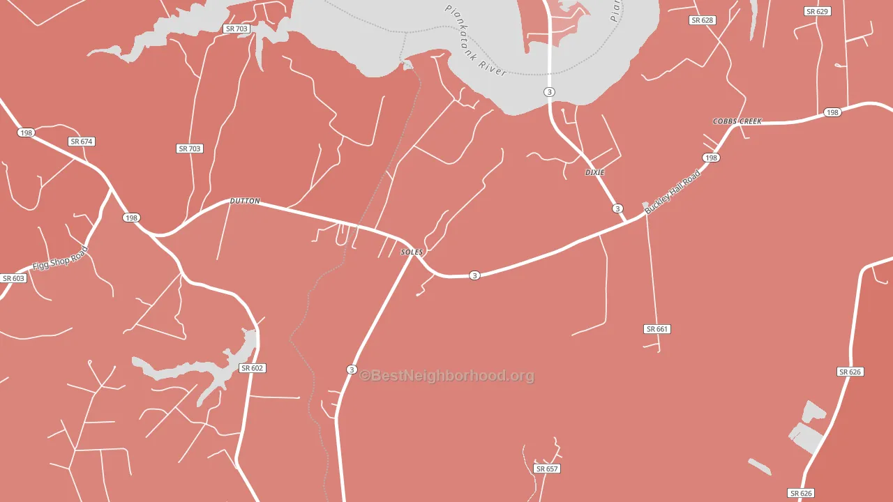 23050, VA block-group political-lean map
