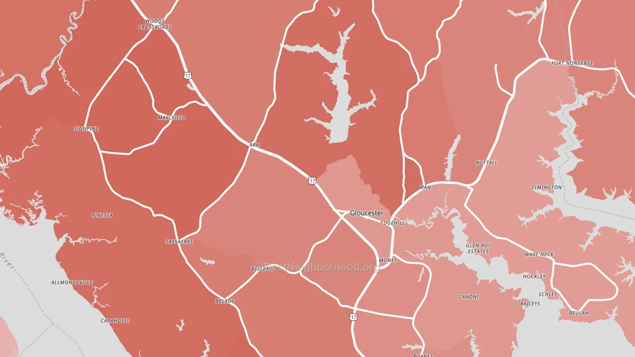 23061, VA block-group political-lean map