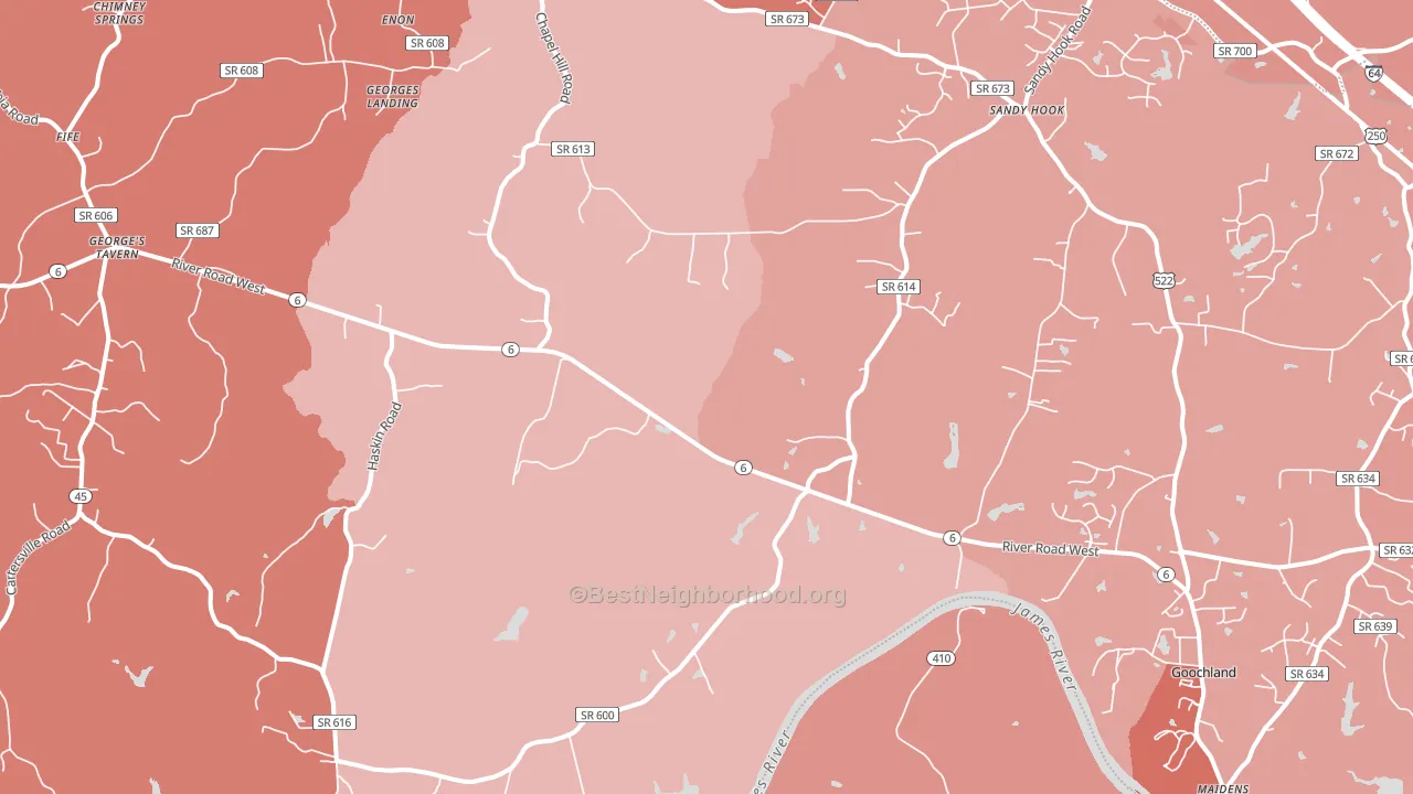 23063, VA block-group political-lean map
