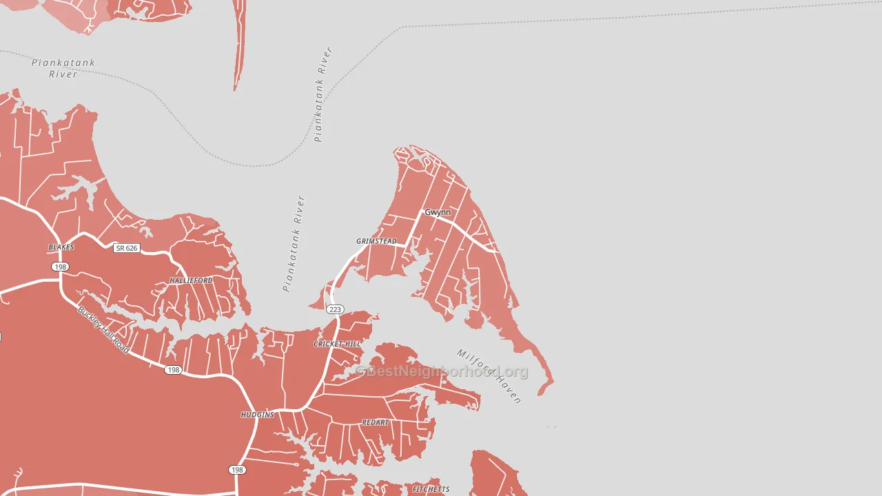 23066, VA block-group political-lean map