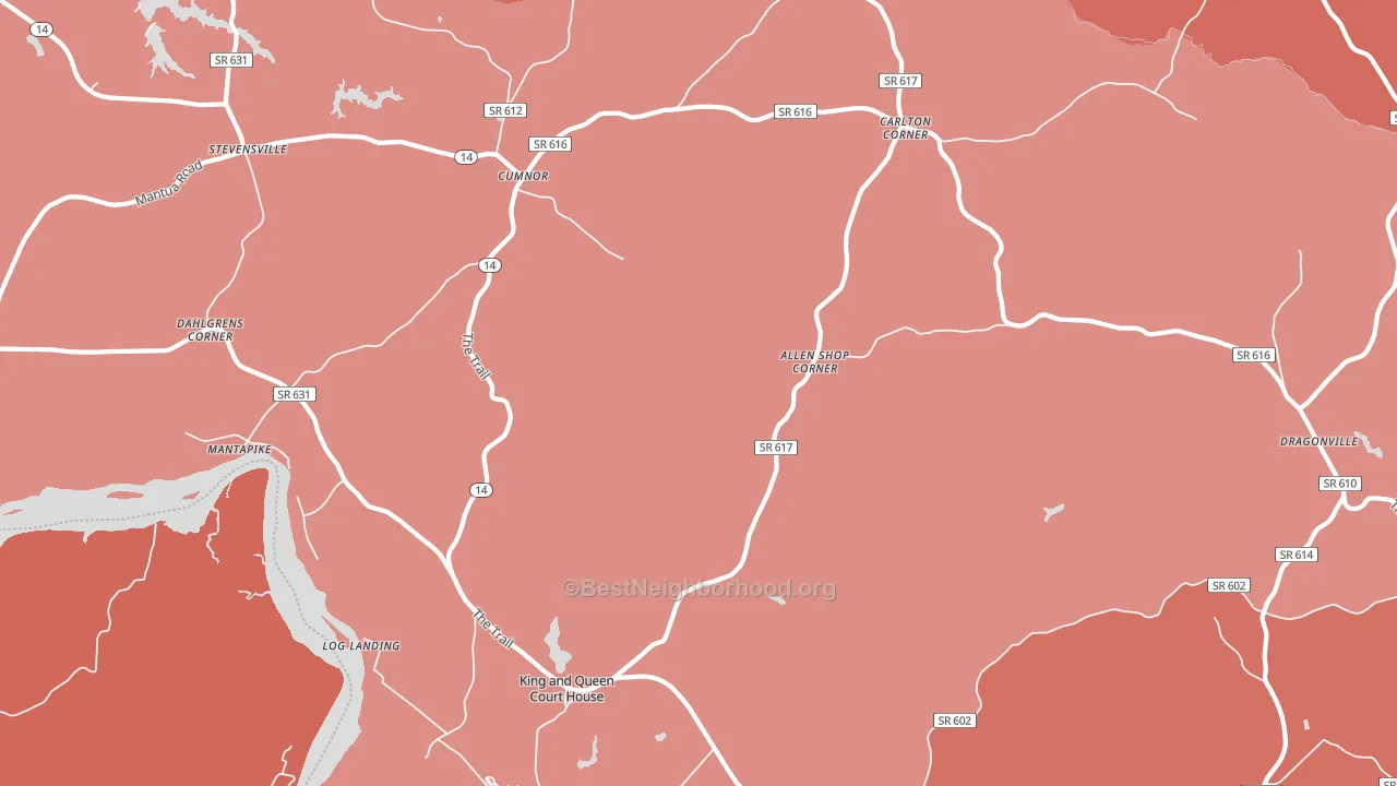 23085, VA block-group political-lean map