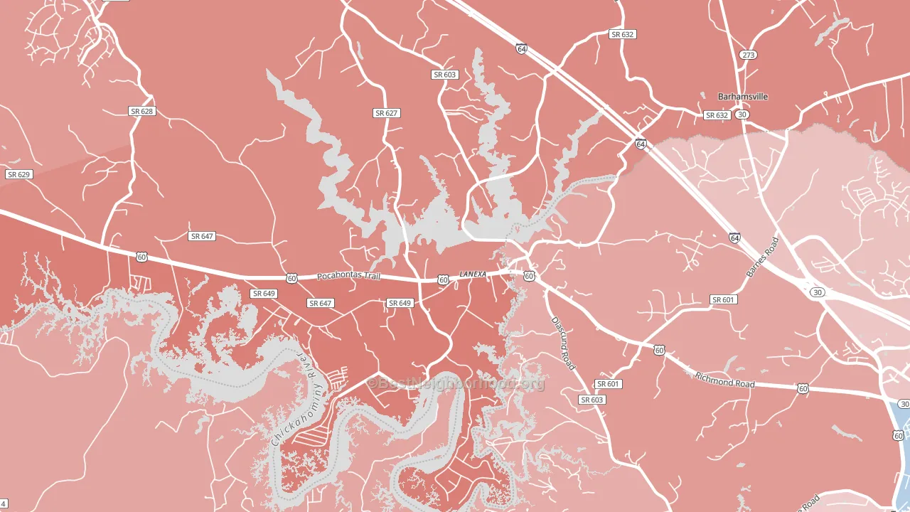 23089, VA block-group political-lean map