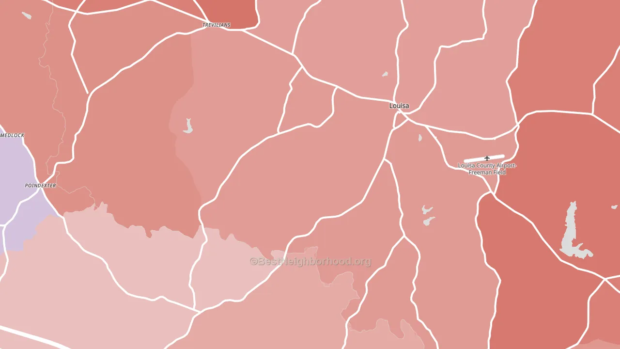 23093, VA block-group political-lean map