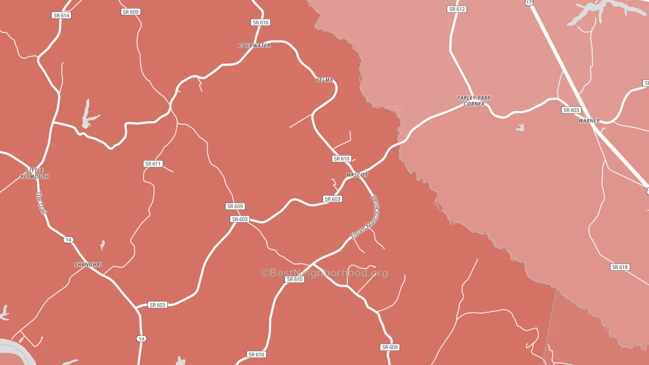 23108, VA block-group political-lean map