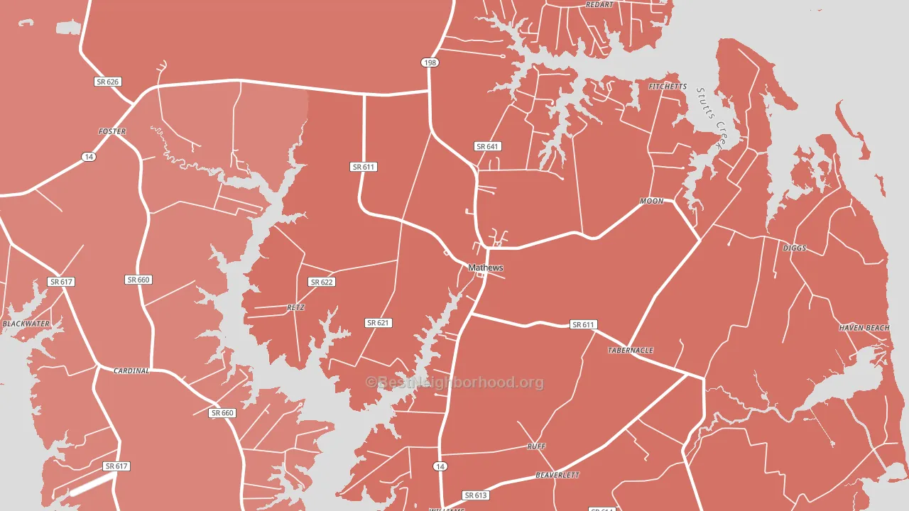 23109, VA block-group political-lean map