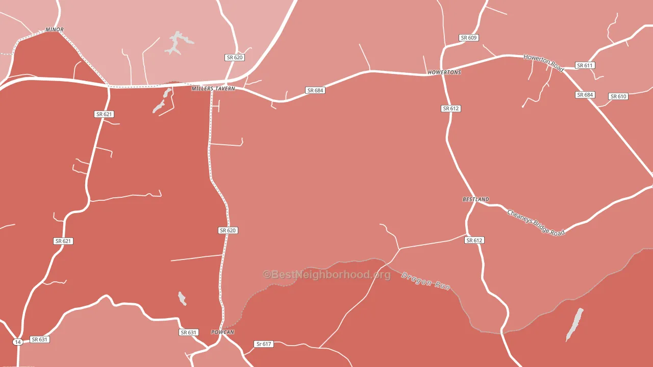 23115, VA block-group political-lean map