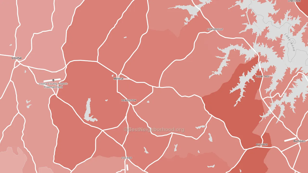 23117, VA block-group political-lean map