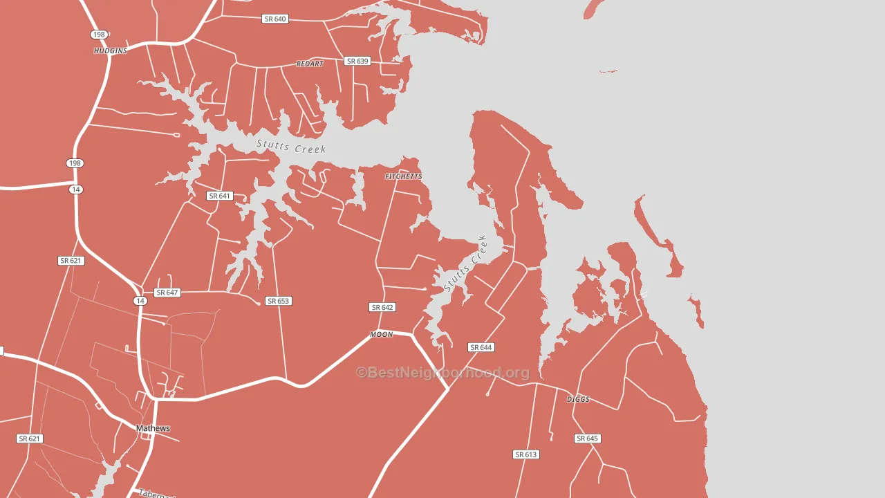 23119, VA block-group political-lean map