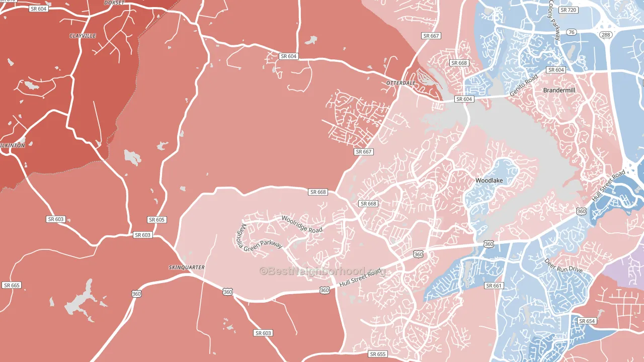 23120, VA block-group political-lean map
