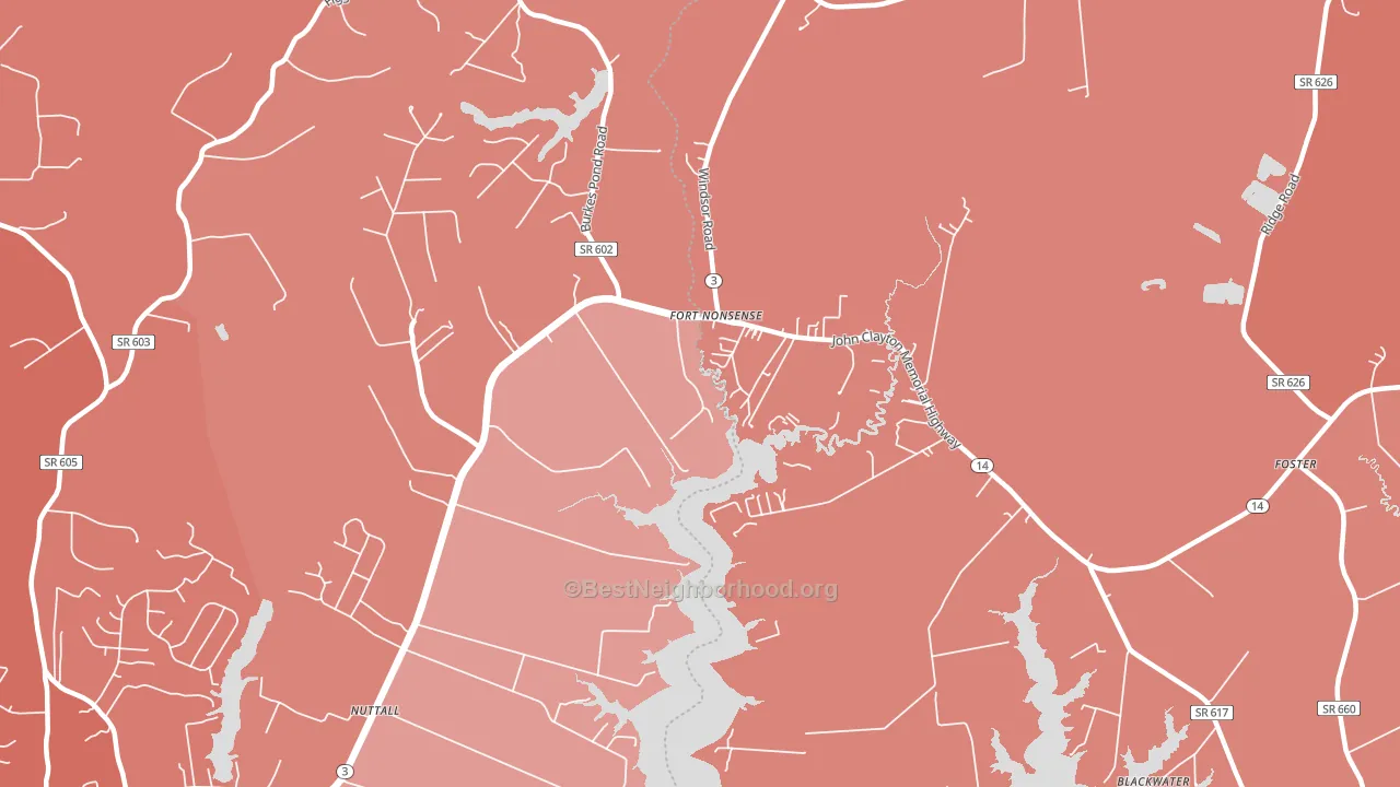 23128, VA block-group political-lean map