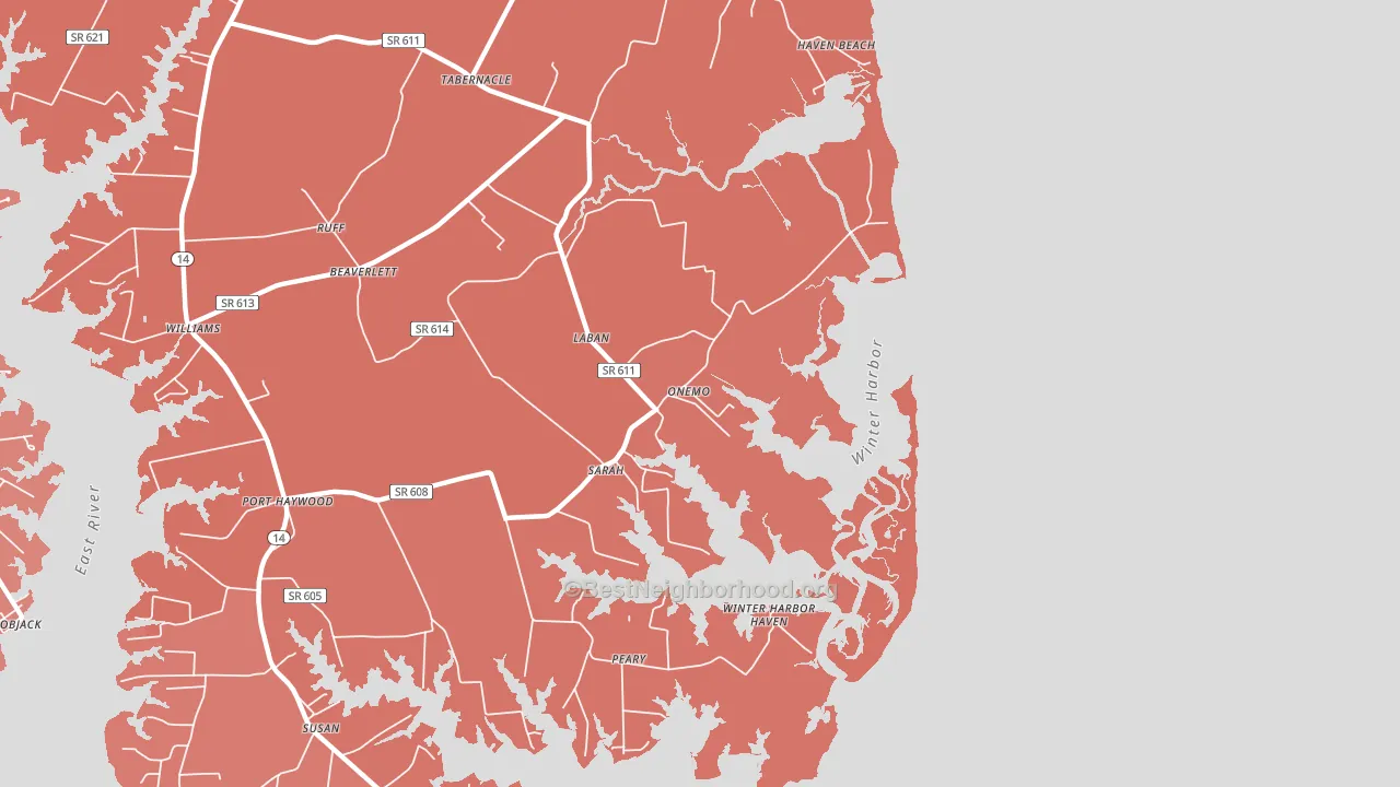 23130, VA block-group political-lean map