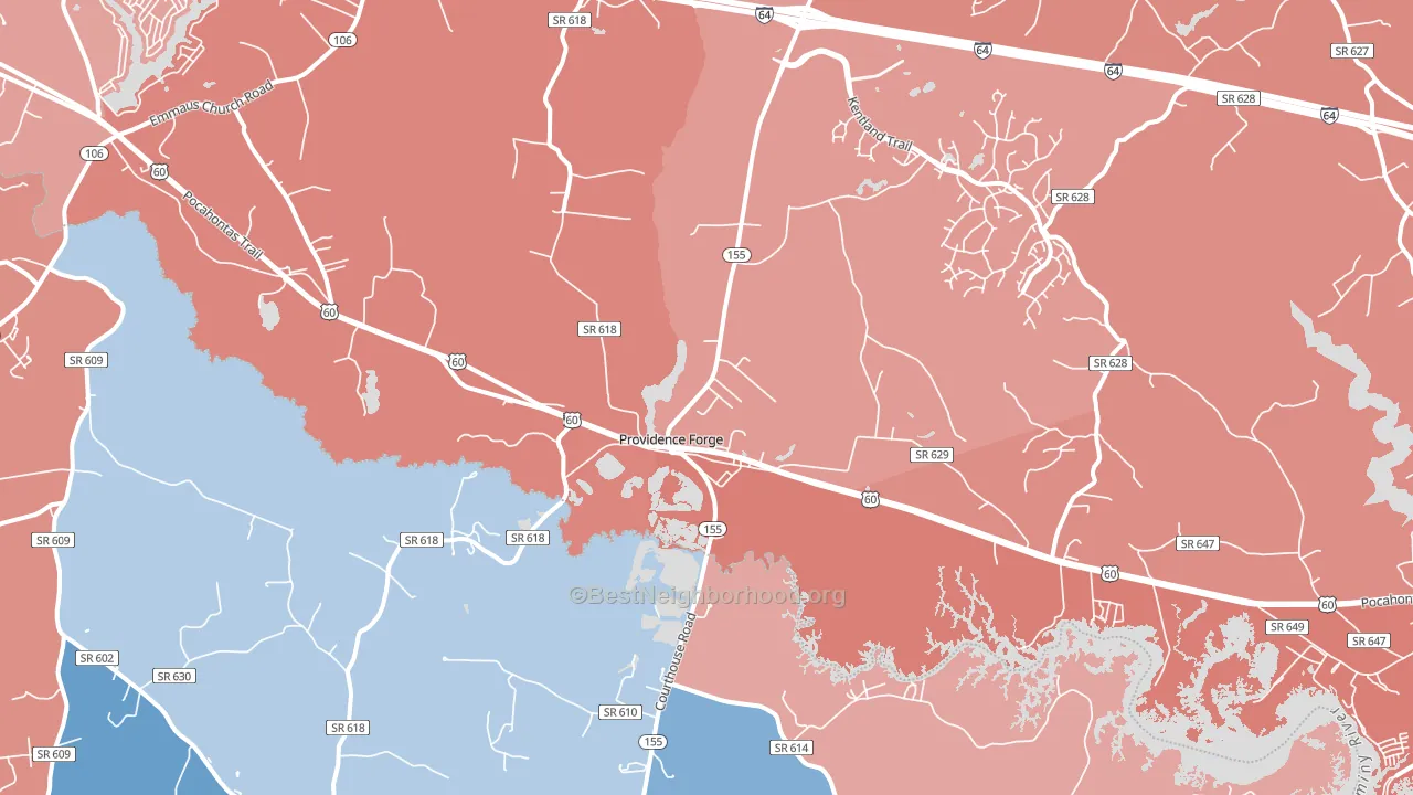 23140, VA block-group political-lean map