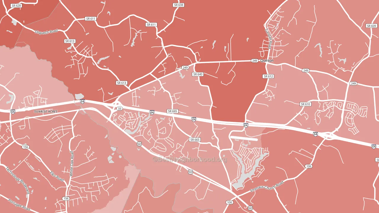 23141, VA block-group political-lean map