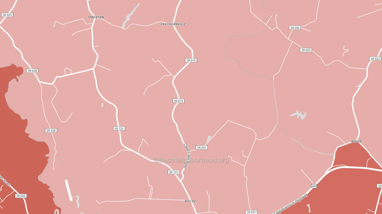 23148, VA block-group political-lean map