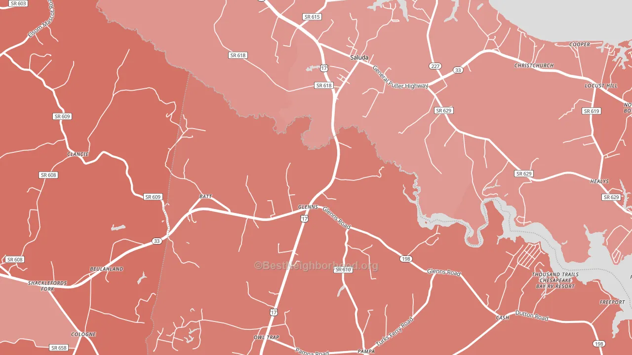 23149, VA block-group political-lean map
