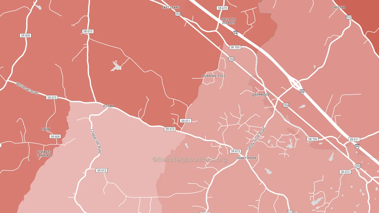 23153, VA block-group political-lean map