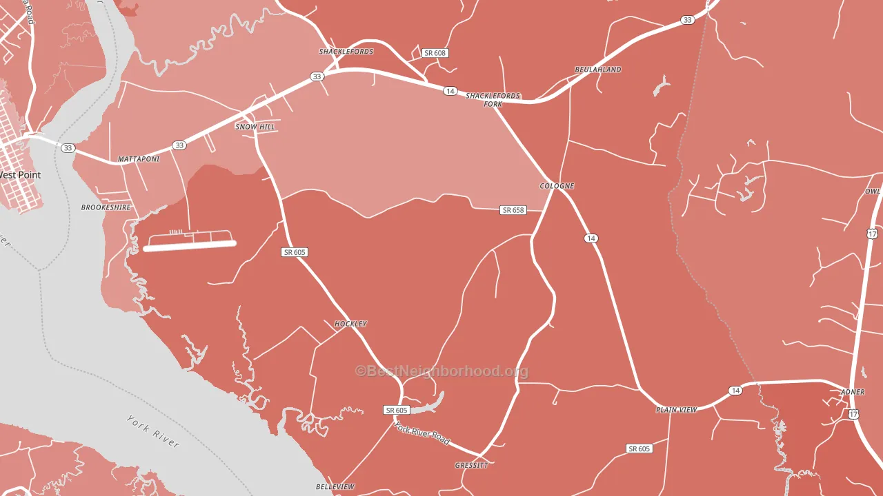 23156, VA block-group political-lean map