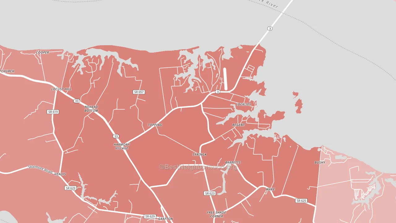 23169, VA block-group political-lean map