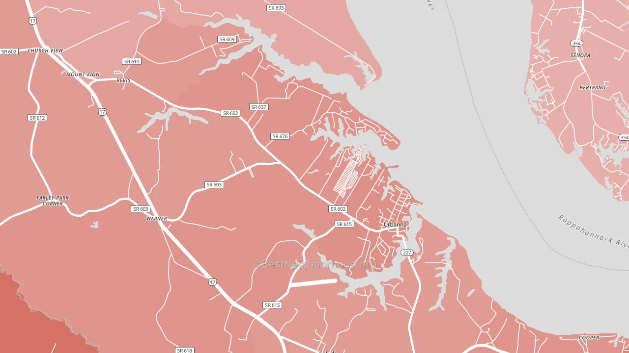 23175, VA block-group political-lean map