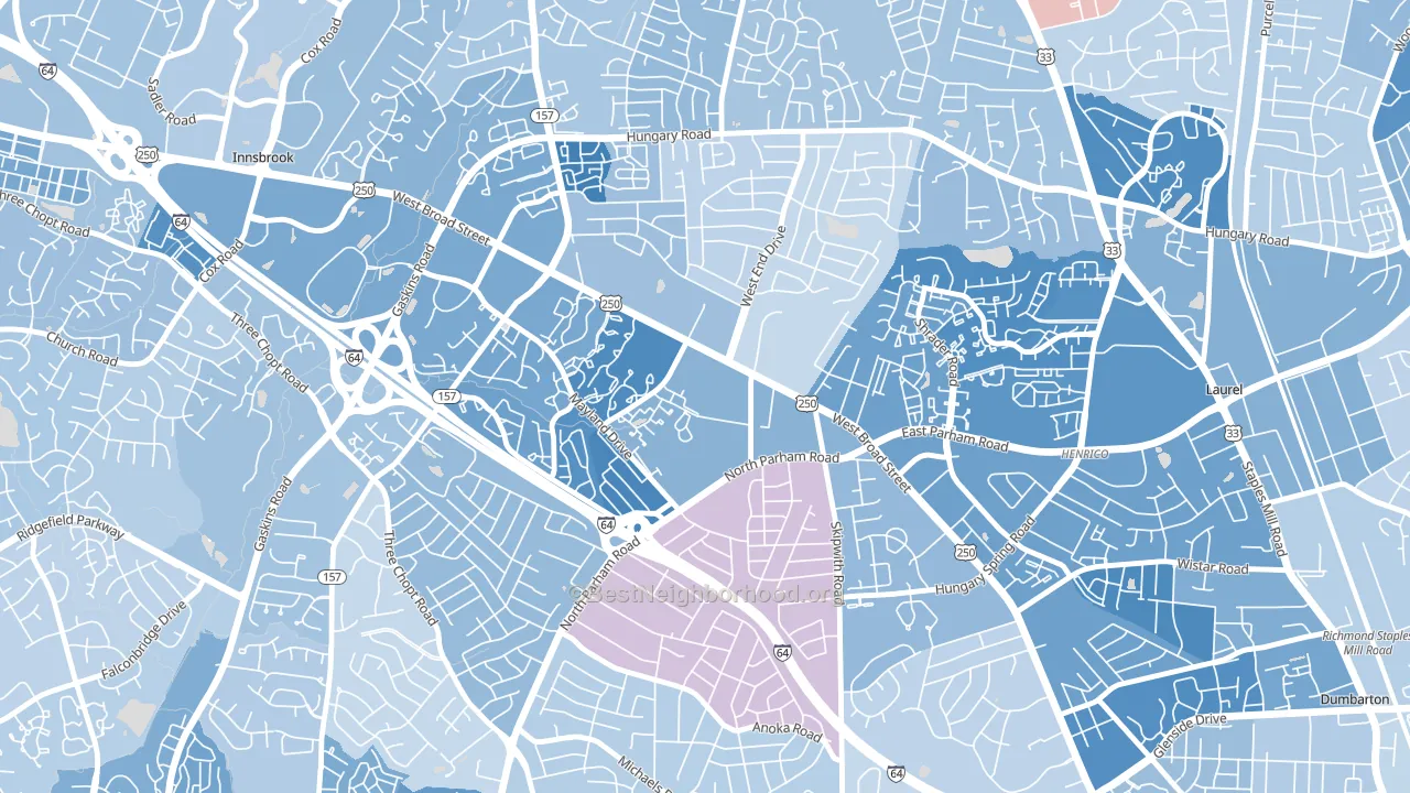 23294, VA block-group political-lean map
