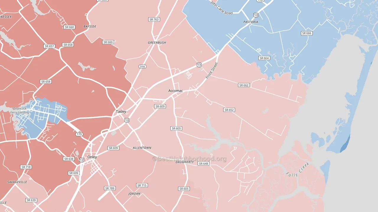23301, VA block-group political-lean map