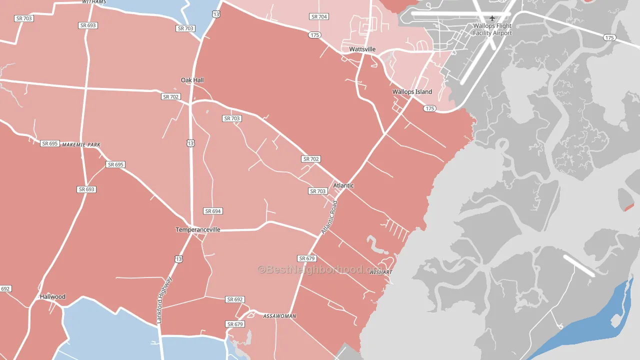 23303, VA block-group political-lean map