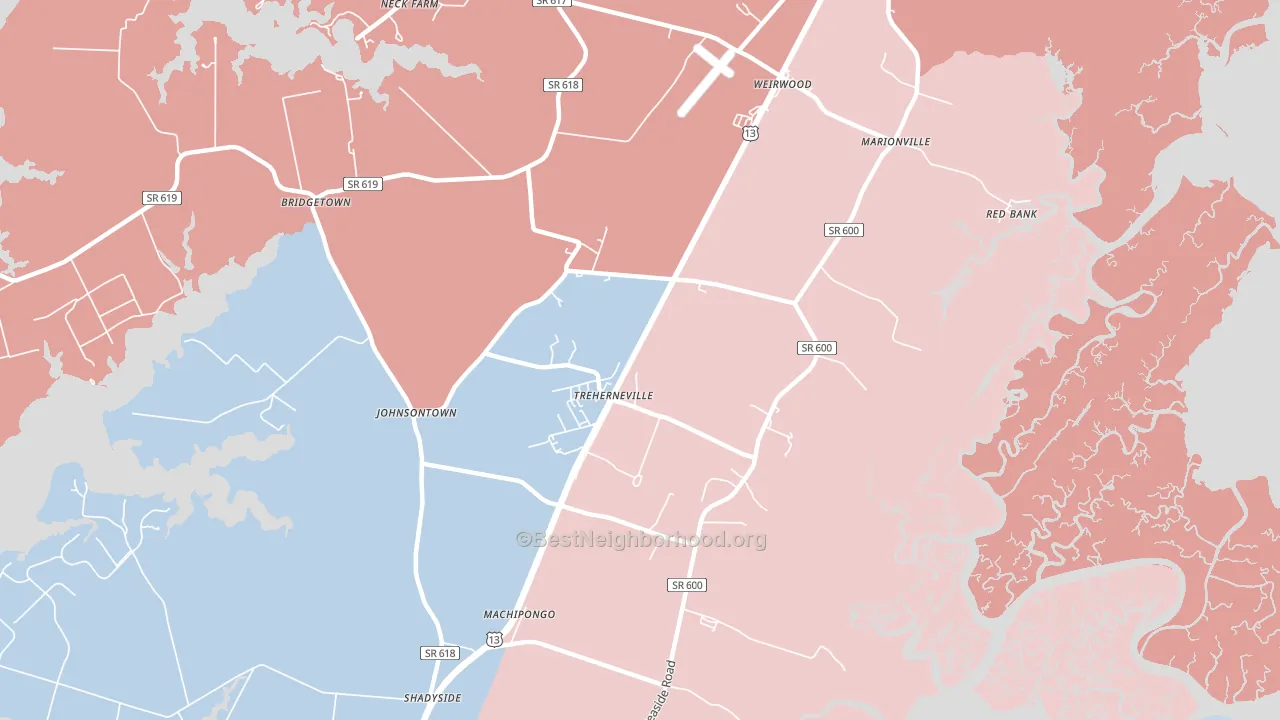 23307, VA block-group political-lean map