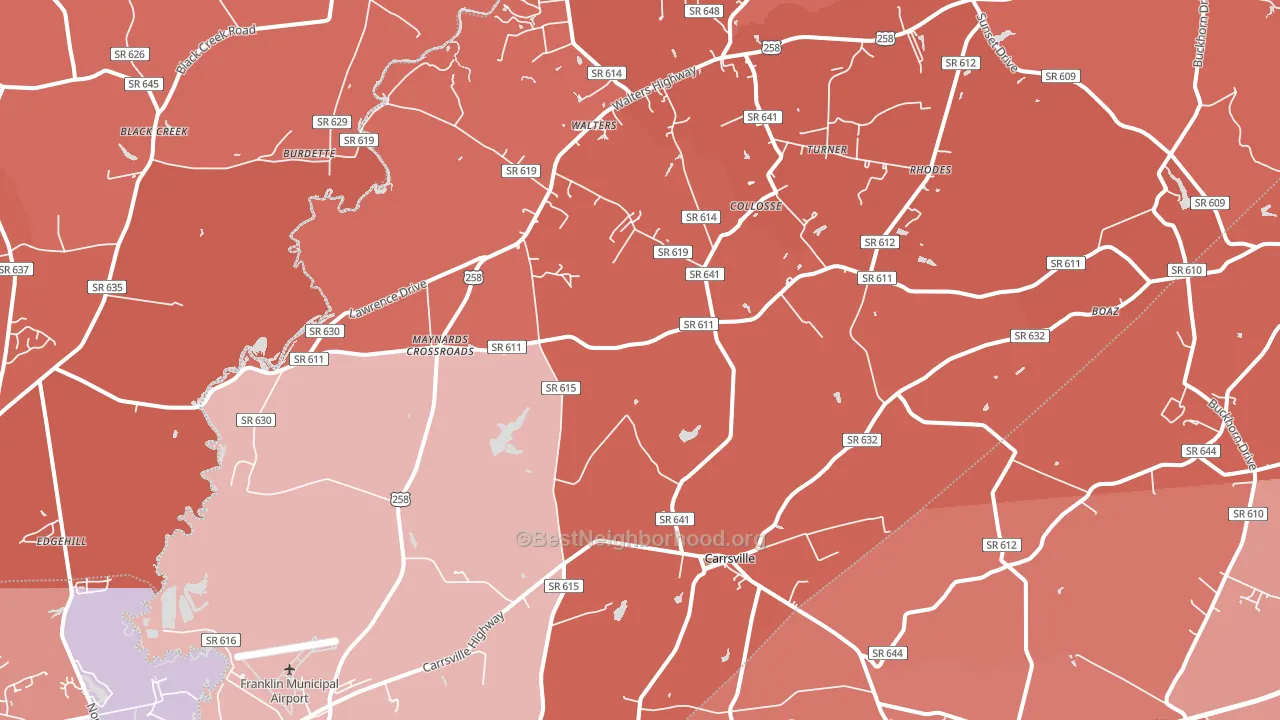 23315, VA block-group political-lean map