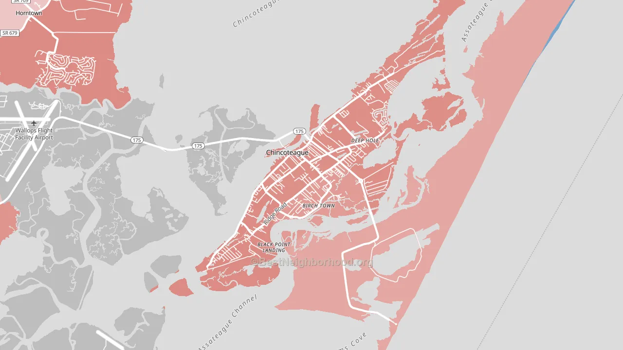 23336, VA block-group political-lean map
