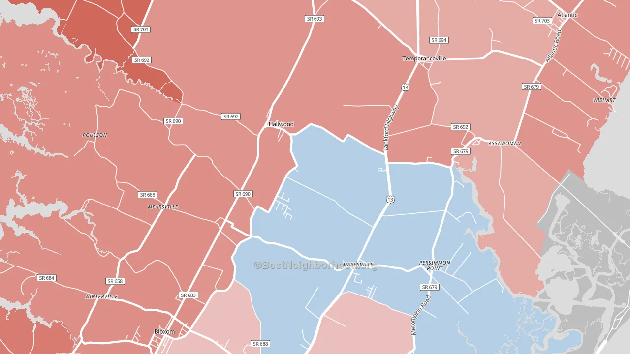 23359, VA block-group political-lean map