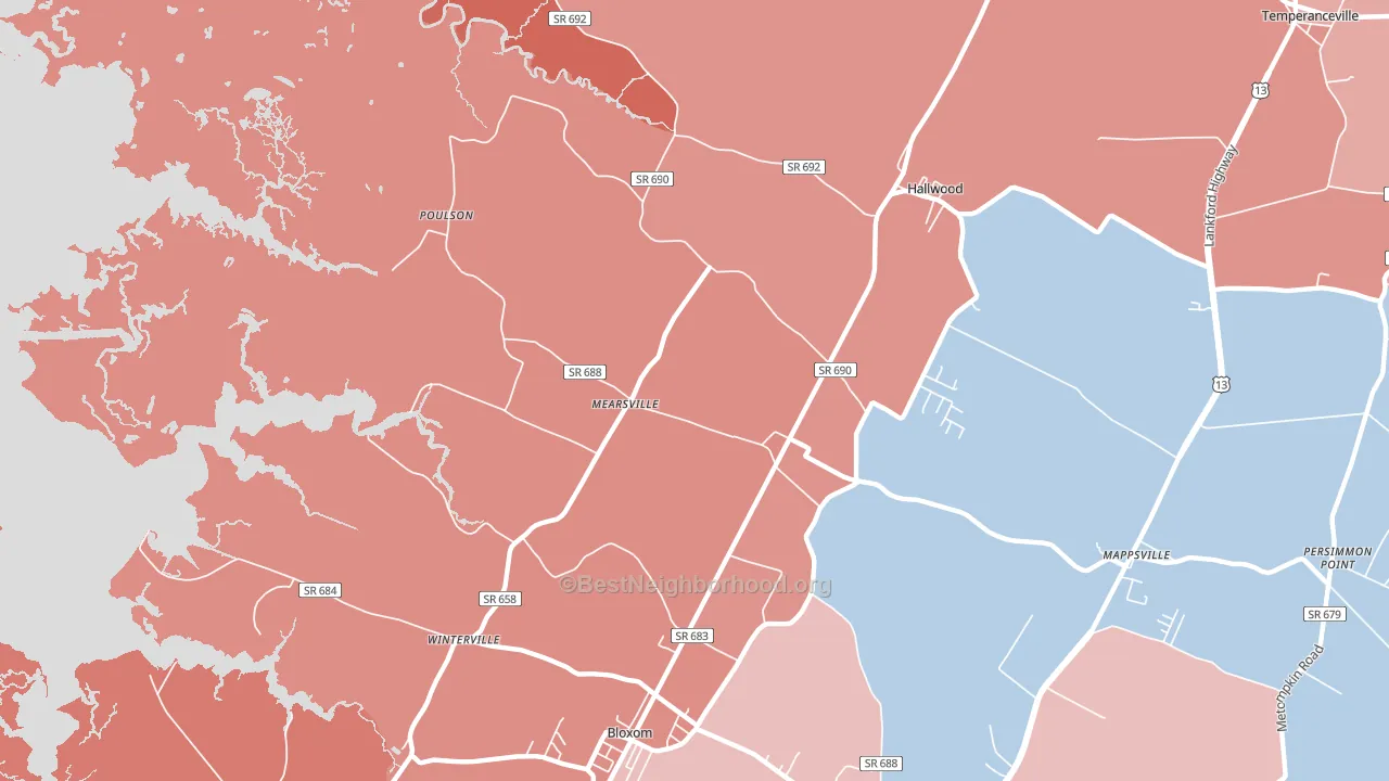 23409, VA block-group political-lean map