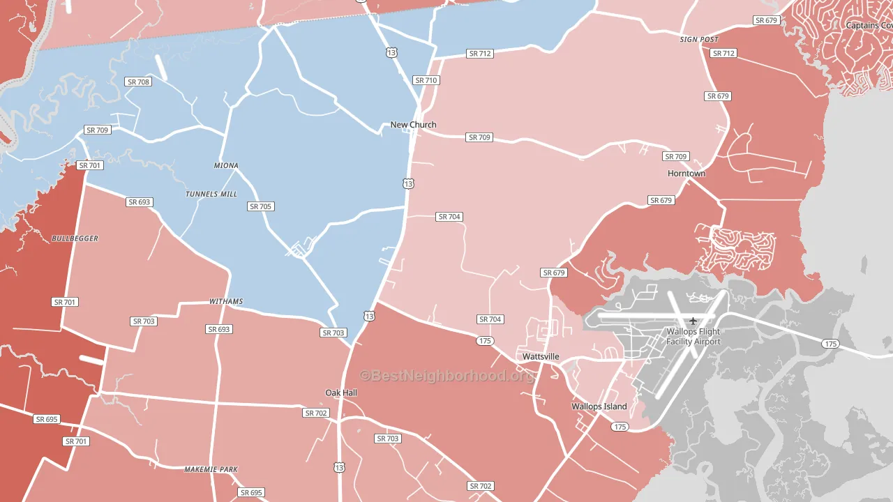 23415, VA block-group political-lean map